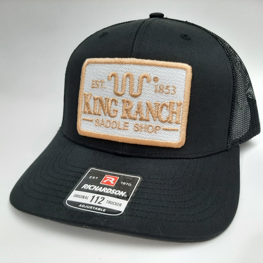 King Ranch Richardson 112 Trucker Mesh Snapback Hat Cap Black Embroidered Patch